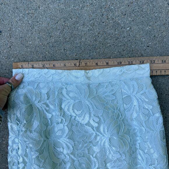 Vintage 80s SCOTT MCCLINTOCK Ice Blue Lace 2 Piece Suit Skirt Jacket Size 6 - Picture 16 of 16